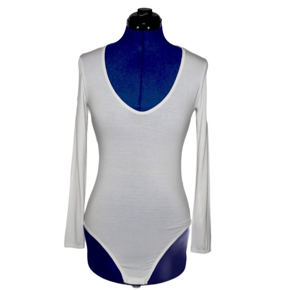 White Scoop Bodysuit From Boohoo